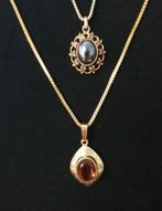 2 x vintage hanger met edelsteen aan ketting, Sieraden, Tassen en Uiterlijk, Overige materialen, Gebruikt, Overige voorstellingen