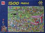 Jan v Haasteren Ascot paardenrace 1500 stukjes , zgan, Ophalen of Verzenden, 500 t/m 1500 stukjes, Zo goed als nieuw, Legpuzzel