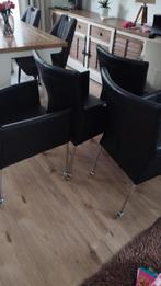 Leren eetkamerstoelen met wieltjes, Antiek en Kunst, Ophalen