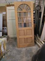 Mooie Hardhouten binnen deur met glas, Doe-het-zelf en Verbouw, Deuren en Horren, Gebruikt, Ophalen of Verzenden, 200 tot 215 cm