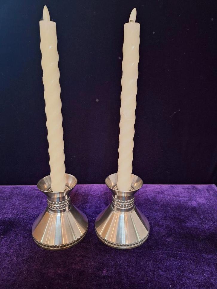 Troll tinn kandelaars- Set van 2., Huis en Inrichting, Woonaccessoires | Kandelaars en Kaarsen, Zo goed als nieuw, Minder dan 25 cm