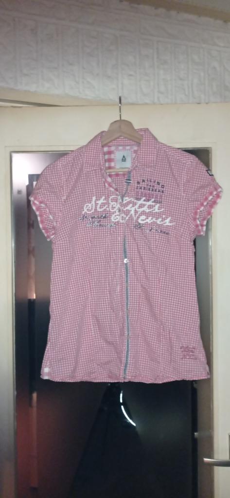 Gaastra Button Down Blouse roze/wit, Kleding | Dames, Blouses en Tunieken, Zo goed als nieuw, Maat 42/44 (L), Roze, Ophalen of Verzenden
