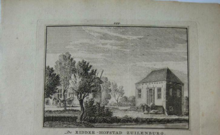 299 /  Langbroek  Zuilenburg   Kopergravure 1774, Antiek en Kunst, Kunst | Etsen en Gravures, Ophalen of Verzenden