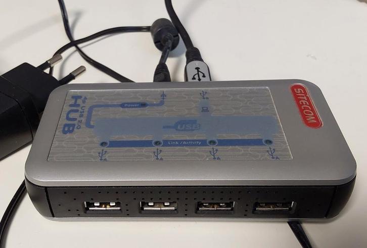 Sitecom 4-poorts USB 2.0 Hub, Computers en Software, Overige Computers en Software, Gebruikt, Ophalen of Verzenden
