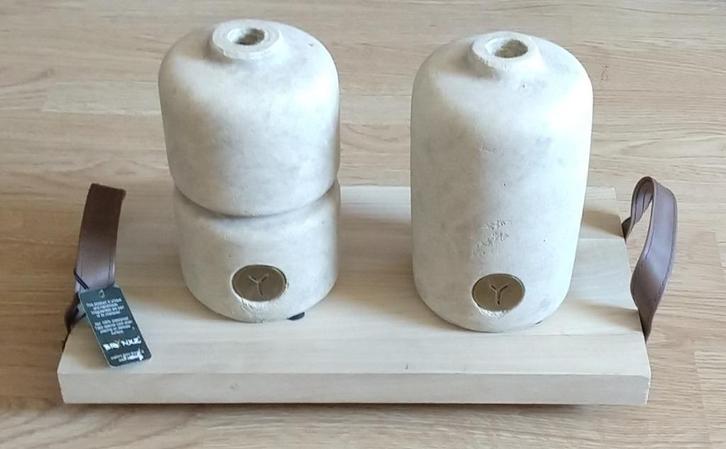 Bruynxz houten plateau met aardewerk flessen, volgnr 29, Antiek en Kunst, Antiek | Keramiek en Aardewerk, Ophalen of Verzenden