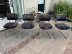 4 Gispen of Ahrend buisframe stoelen, Huis en Inrichting, Ophalen, Gebruikt, Zwart, Buisframe
