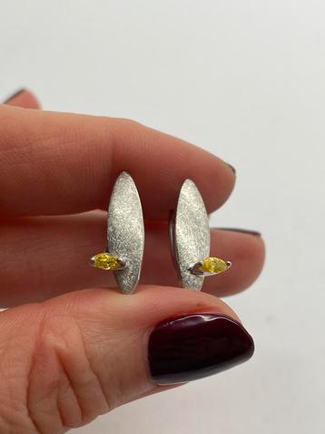 A191 Prachtige zilveren oorbellen gematteerd beschikbaar voor biedingen