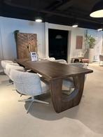 Luxe Eettafel Walnoot Bruin | Hotel Chic | Mangohout bruin, Huis en Inrichting, Fauteuils, Chic, Nieuw, Ophalen of Verzenden, X