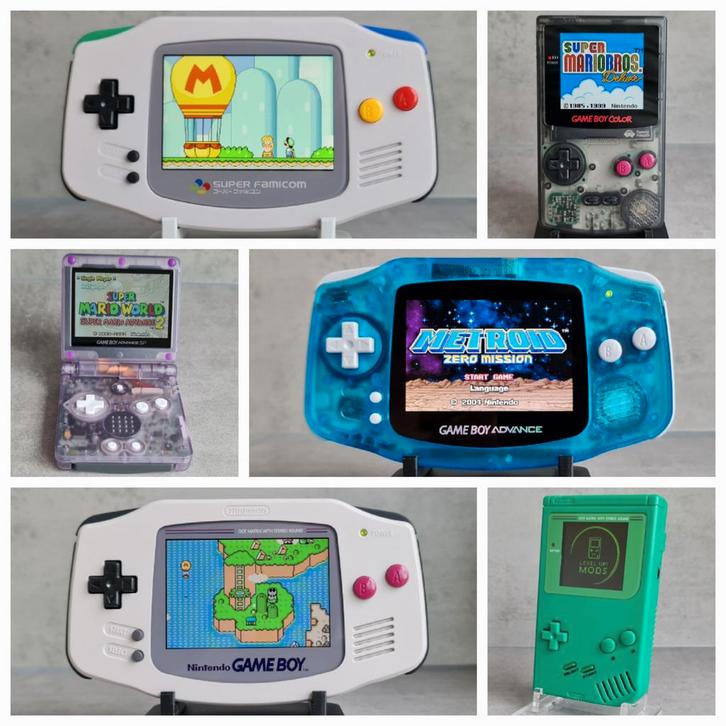 Custom Nintendo Gameboy DMG, Color, advance & SP, Spelcomputers en Games, Spelcomputers | Nintendo Game Boy, Refurbished, Game Boy Advance