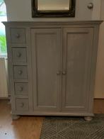Massief houten kast - grijs blauw, Huis en Inrichting, Ophalen, Gebruikt, 100 tot 150 cm, 100 tot 150 cm