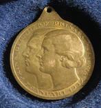 1937: Penning Amsterdam t.g.v. huwelijk Juliana Bernhard, Ophalen of Verzenden, Overige materialen, Nederland