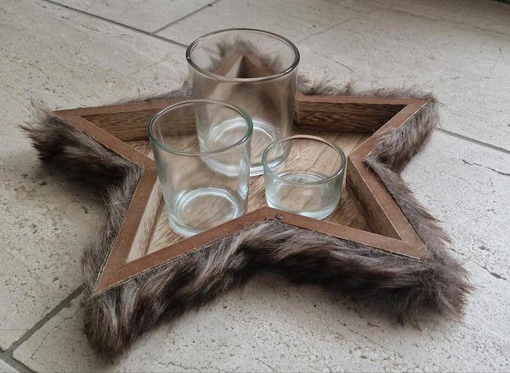 Kerstster Theelichtjes Plateau - Sfeervol!, Antiek en Kunst, Antiek | Woonaccessoires, Ophalen of Verzenden