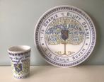 Wandbord /beker 25 jarig Koningin Wilhelmina 1898 - 1923, Verzamelen, Ophalen of Verzenden, Servies