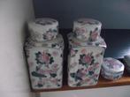 2 China porselein gemberpot roze pioenroos druiven 21 cm p s, Antiek en Kunst, Antiek | Porselein, Ophalen of Verzenden