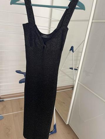Bershka glitter jurk met strik en split beschikbaar voor biedingen