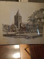 Pentekening van de kerk in Herten. 1977 Karin Deneer, Antiek en Kunst, Ophalen
