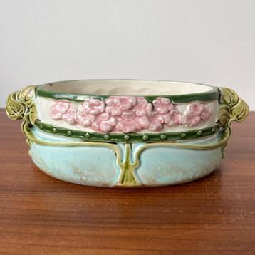 Art nouveau deco jardiniere bloempot jaren 20 30 Majolica beschikbaar voor biedingen