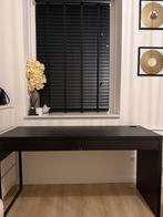 Micke Bureau Zwartbruin 142x50 cm, Huis en Inrichting, Bureaus, Ophalen, Gebruikt, Bureau