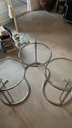 Eileen Gray Chromen Bijzettafel, Ophalen, 50 tot 100 cm, Rond, Minder dan 50 cm