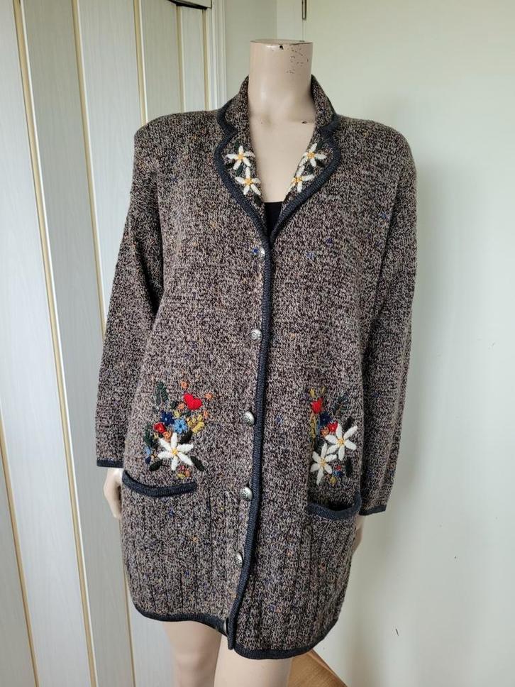 G. Pisano tirol vest wolblend maat 44/46, Kleding | Dames, Truien en Vesten, Zo goed als nieuw, Maat 46/48 (XL) of groter, Bruin