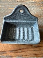 Grijs gewolkt Emaille zeepbakje Brocante, Ophalen of Verzenden