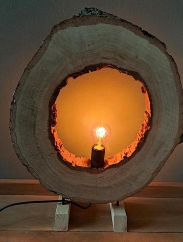 BOOMSCHIJFLAMP HOUTEN LAMP DESIGNLAMP TAFELLAMP SFEERLAMP 💡 beschikbaar voor biedingen
