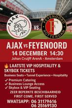 Ajax - Feyenoord /Business seats & Skybox en losse tickets, Tickets en Kaartjes, Drie personen of meer, September
