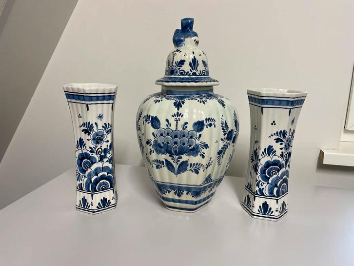 Delfts Blauw Kaststel Handgeschilderd, Antiek en Kunst, Antiek | Keramiek en Aardewerk, Ophalen of Verzenden