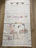 Oud handgeborduurd keuken gordijntje, retro, Ophalen of Verzenden, Gebruikt