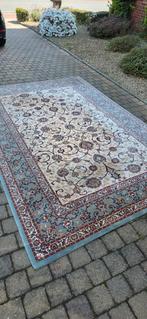 Prachtig groot vintage turquoise crème Perzisch tapijt!, Perzisch, 200 cm of meer, Ophalen of Verzenden, Zo goed als nieuw