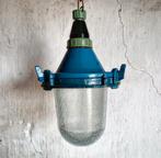 Vintage blauwe bunker hanglampen uit de Sovjet-Unie 8 stuks, Ophalen of Verzenden, Gebruikt, Minder dan 50 cm