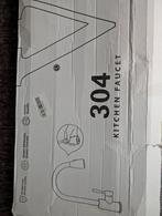 Nieuwe spoelbak/wasbak kraan met uittrekbare kop, Minder dan 50 cm, Nieuw, Grijs, Ophalen of Verzenden