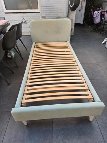 Meisjesbed Mintgroen velours 90x200 cm beschikbaar voor biedingen
