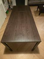 Uitschuifbare Eettafel - Donkerbruin, Huis en Inrichting, Ophalen, Gebruikt, 100 tot 150 cm, Metaal