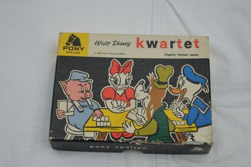 Oud Walt Disney kwartet, jaren 60, Pony spellen ,compleet!, Verzamelen, Speelkaarten, Jokers en Kwartetten, Gebruikt, Kwartet(ten)