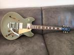 Harley Benton HB35 plus met Tremolo - Olive Drab, Ophalen, Zo goed als nieuw, Solid body, Overige merken