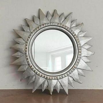 Spiegel zon zonnespiegel sunburst groot 35cm zilver beschikbaar voor biedingen