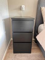 2x Ikea Malm Nachtkastjes Zwartbruin, Ophalen, Overige materialen, Minder dan 50 cm, Gebruikt