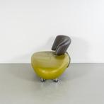 2x Leolux Kikko Chaise Longue Links Groen/Bruin - Chroom, Eenpersoons, Ophalen of Verzenden, Zo goed als nieuw, Metaal