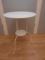 IKEA Tafeltje Wit, Huis en Inrichting, Minder dan 55 cm, Metaal of Aluminium, Rond, Zo goed als nieuw