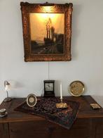 Tk: schilderij met winterse landweg + hoeve van A.J. Zwart, Antiek en Kunst, Ophalen