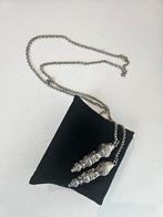 Waarschijnlijk Verzilverde jasseronketting met breipendoppen, Met hanger, Gebruikt, Ophalen of Verzenden, Zilver