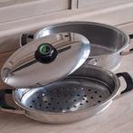 AMC grote pannenset met Visiotherm temp.meter ovaal 38 cm, Huis en Inrichting, Ophalen of Verzenden, Zo goed als nieuw, Gietijzer
