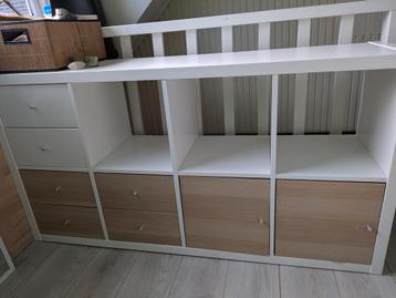 Kallax Inzet - Wit & Houtlook  beschikbaar voor biedingen