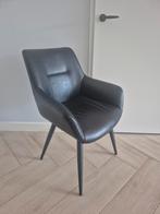 Eetkamerstoel - zwart - metaal - PU leer, Ophalen, Blauw, Zo goed als nieuw, Metaal