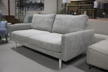 Mooie grijze bank bankstel velvet velours 190 cm.  beschikbaar voor biedingen