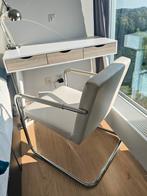 Witte design stoel met, Huis en Inrichting, Ophalen, Wit, Zo goed als nieuw, Metaal