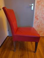 3 rode leren eetkamerstoelen, Ophalen, Gebruikt, Drie, Leer