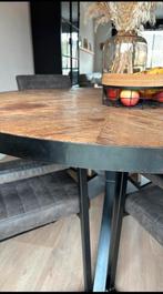 Ronde eettafel, Huis en Inrichting, Tafels | Eettafels, Ophalen, Rond, Zo goed als nieuw, Vijf personen of meer