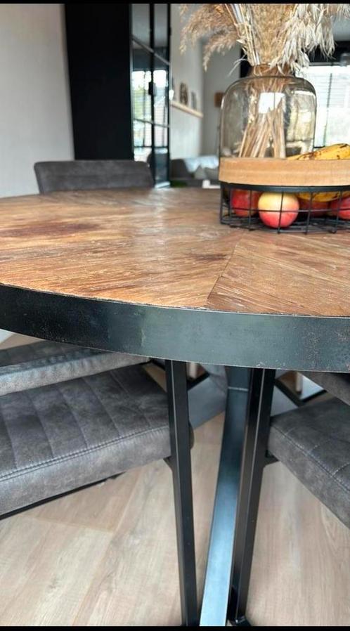 Ronde eettafel, Huis en Inrichting, Tafels | Eettafels, Zo goed als nieuw, 100 tot 150 cm, 100 tot 150 cm, Vijf personen of meer